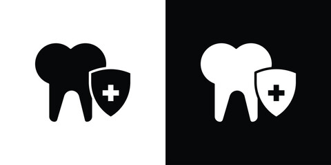 Dental insurance icon vector, filled flat sign, solid pictogram. Symbol, logo illustration.