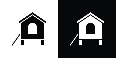 Chicken coop icon vector, filled flat sign, solid pictogram. Symbol, logo illustration. © Annimo