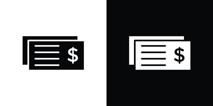 Cheque icon vector, filled flat sign, solid pictogram. Symbol, logo illustration.