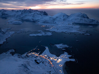 Experience a Stunning Aerial View of the Beautiful, SnowCovered Arctic Landscape