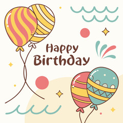 birthday card with balloons