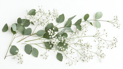 Elegant Floral Arrangement: Eucalyptus and Baby's Breath