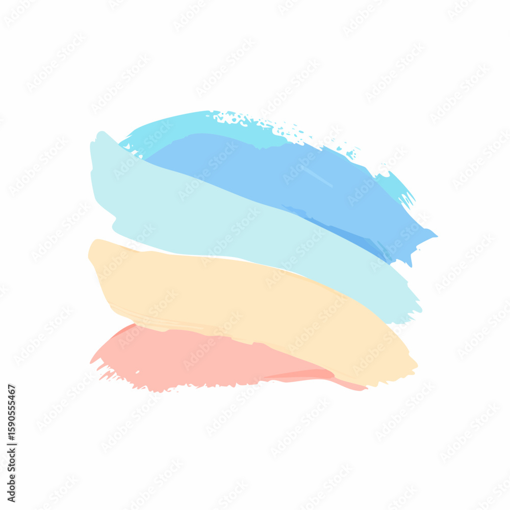 Poster pastel-colored paint strokes layered horizontally, creating an abstract design.