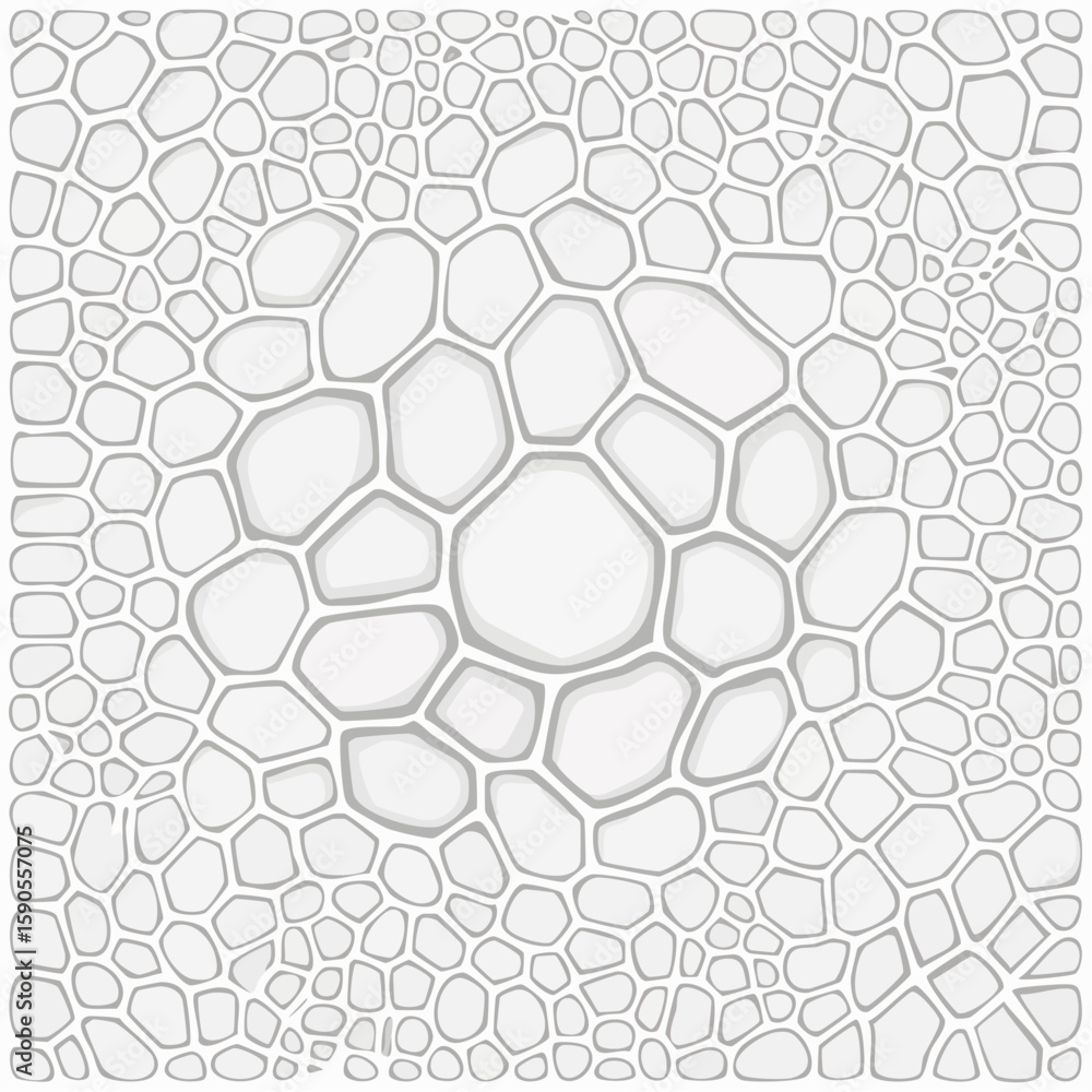 Poster abstract grayscale pattern of irregular, interconnected shapes resembling a cellular structure or mo