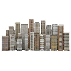 Detailed Cityscape Collection Of Modern Urban Buildings
