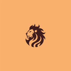 Lion flame logo in bold and fierce silhouette illustration.
