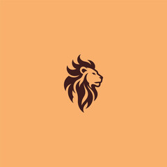 Lion flame logo in bold and fierce silhouette illustration.