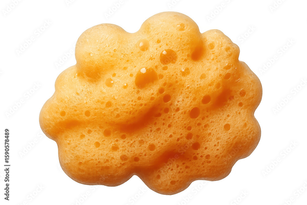Poster orange foam bubbling on clear surface, creating vibrant textural element for graphic compositions an