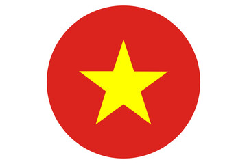 round Flag of Vietnam vector	