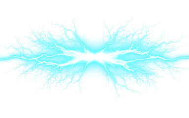 Vibrant Blue Electrical Discharge Bursting and Splattering Vivid Energy Isolated on a transparent background