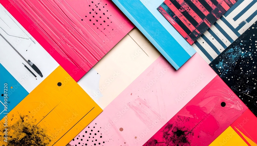 Aufkleber abstract colorful graphic design geometric shapes patterns with creative background.
