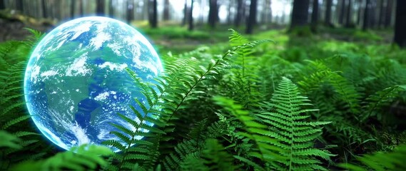 Earth in lush forest foliage