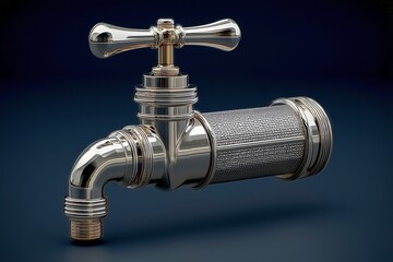 Modern Chrome Water Faucet with Sleek Design and Reflective Surface