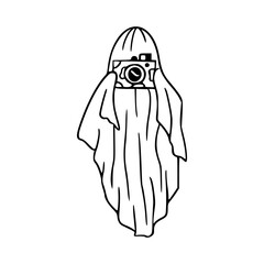 Halloween ghost with camera