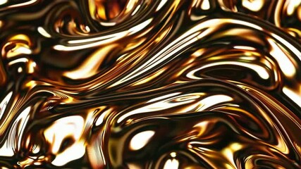 Dynamic gold liquid swirls creating mesmerizing abstract patterns - Powered by Adobe