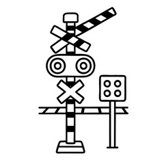 踏切　線画　手書き