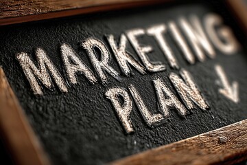Chalkboard Sign Highlighting Marketing Plan Strategy