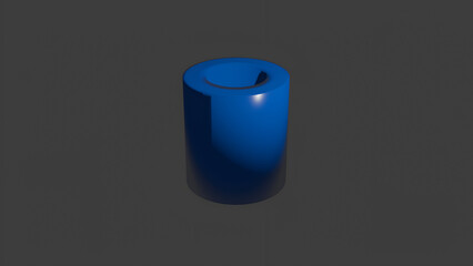 3D Render of Shiny  Cylindrical Object with Smooth Surface