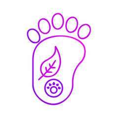 Obraz premium Footprint symbol with leaf and sun for eco-friendly concept 