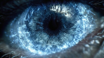 Futuristic Eye with Blue Light/青い光の未来的な目2