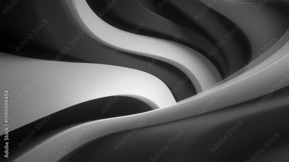 Aufkleber flowing waves of black and white intertwine in a seamless dance with each curve suggesting a sense o