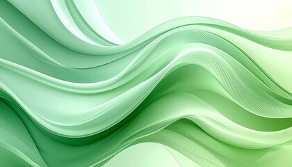 Abstract flowing green shapes