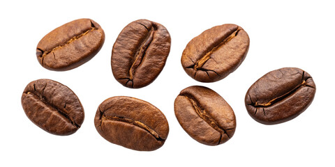 coffee beans on transparent background