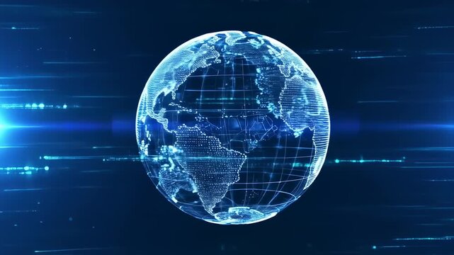 Global digital network globe illustration