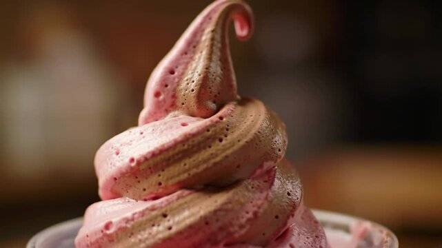 Delightful Swirls Of Frozen Dessert Displayed In Exquisite Close Up