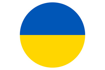 Round Flag Ukraine Vector
