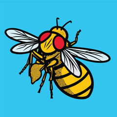 bee on white background