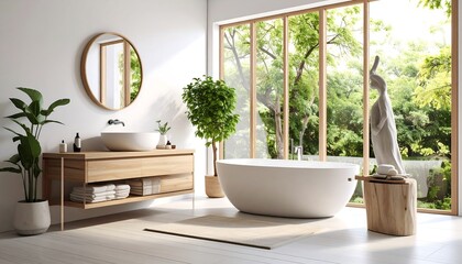 Modern bathroom with natural elements