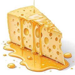 Melting Bliss: Swiss Cheese Drenched in Golden Honey.