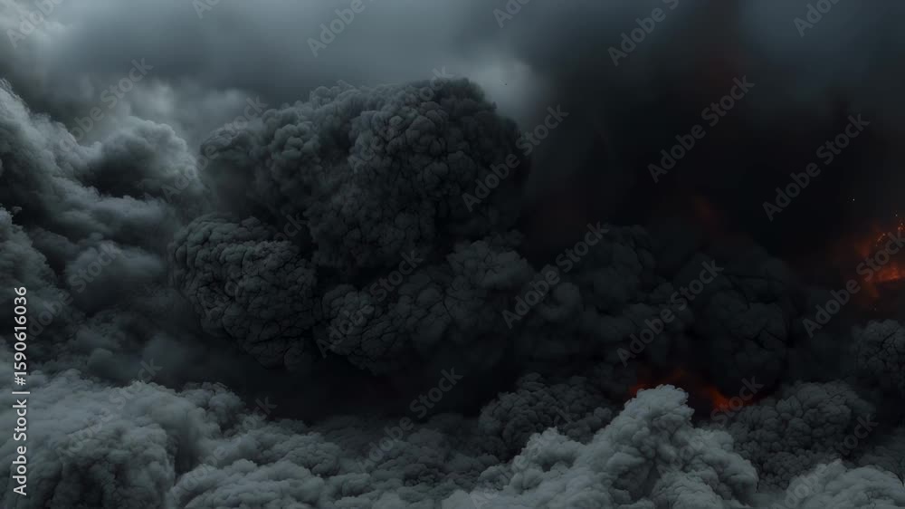 Poster an immense fireball detonates releasing a wave of radiant light and heat that illuminates the surrou