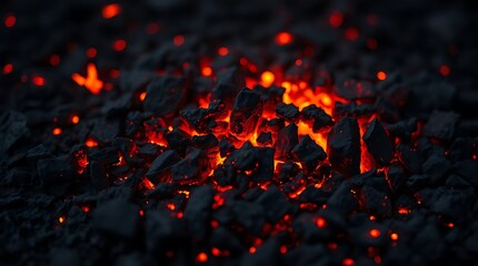 Burning coals embers texture.