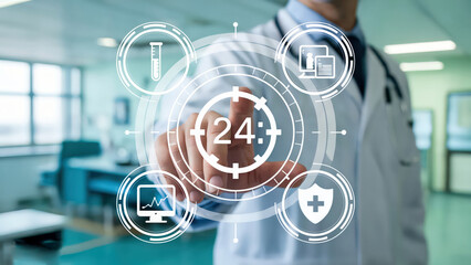 Doctor interface demonstrates medical technology and healthcare innovation