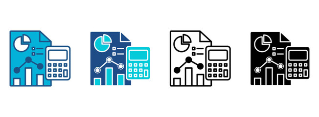 Budget Icon Set With Multiple Styles. Vector Illustration