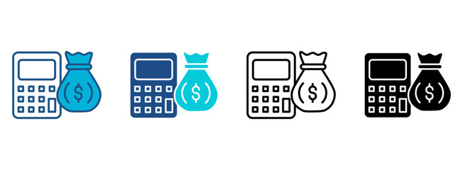 Budgeting Icon Set With Multiple Styles. Vector Illustration
