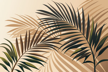 Abstract Tropical Palm Leaves Pattern