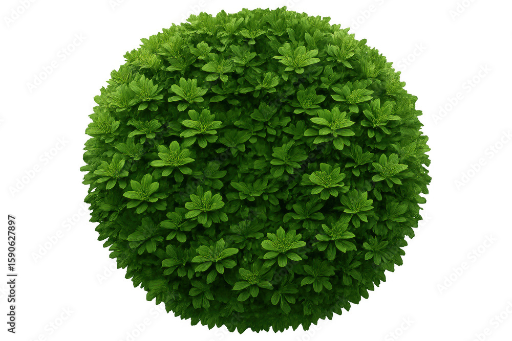 Fototapete dense green spherical topiary showcasing symmetrical landscaping, offering clean isolated design ele