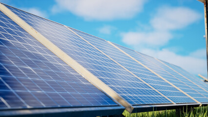 3D Renewable Energy Concept with Solar Panels in Nature