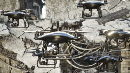 Future Drone War Robotic Infiltration Surveillance Mission