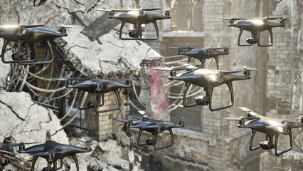 Future Drone War Robotic Infiltration Surveillance Mission