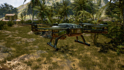 Future Drone War Robotic Infiltration Surveillance Mission