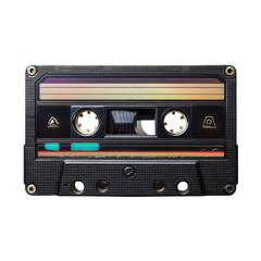 Naklejka premium Nostalgic Cassette Tape from the 80s with Transparent Background