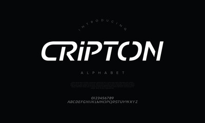 Obraz premium Bold futuristic sans serif font with sharp edges and modern curves, ideal for tech and innovation themes