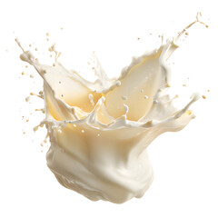  Dynamic Creamy Milk Splash with Flying Drops
