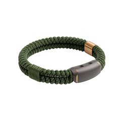 Stylish Green Paracord Bracelet with Modern Accents