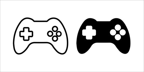  PS game stick icon white on background © Amirah