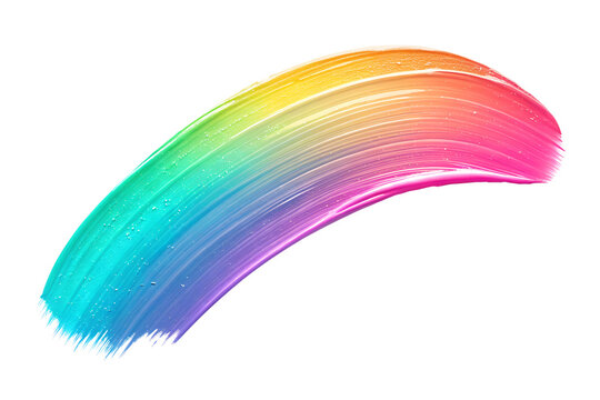 Vibrant rainbow brush stroke, colorful abstract paint streak - Powered by Adobe